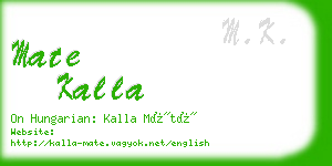 mate kalla business card